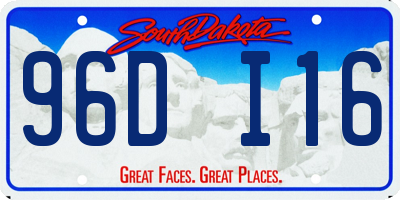 SD license plate 96DI16