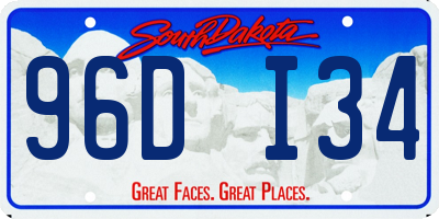 SD license plate 96DI34