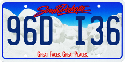 SD license plate 96DI36