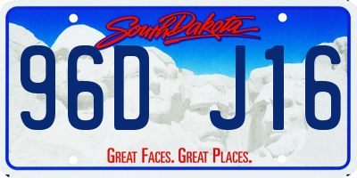SD license plate 96DJ16