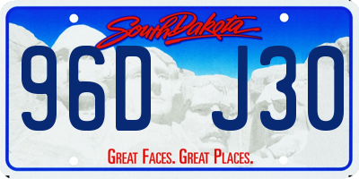 SD license plate 96DJ30