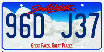 SD license plate 96DJ37