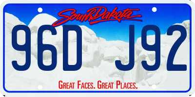 SD license plate 96DJ92