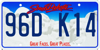 SD license plate 96DK14