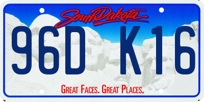 SD license plate 96DK16