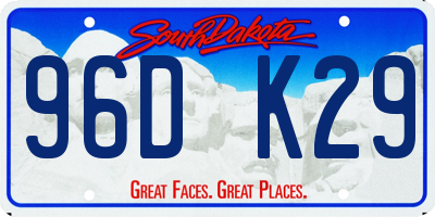 SD license plate 96DK29