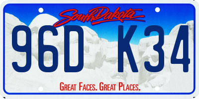 SD license plate 96DK34