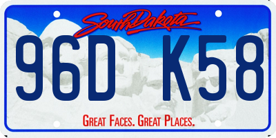 SD license plate 96DK58