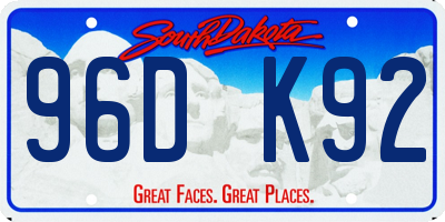 SD license plate 96DK92