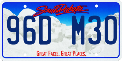 SD license plate 96DM30