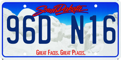 SD license plate 96DN16