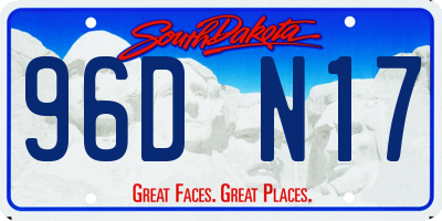 SD license plate 96DN17