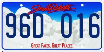 SD license plate 96DO16