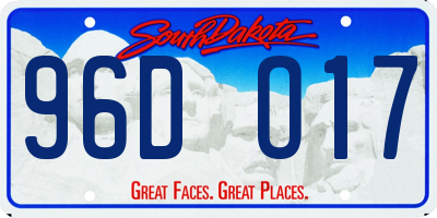 SD license plate 96DO17