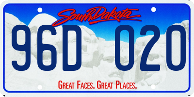 SD license plate 96DO20