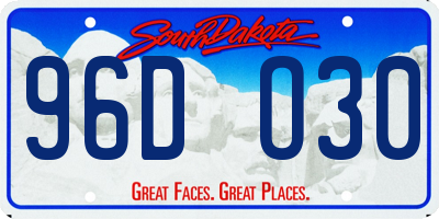 SD license plate 96DO30