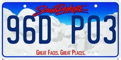 SD license plate 96DP03