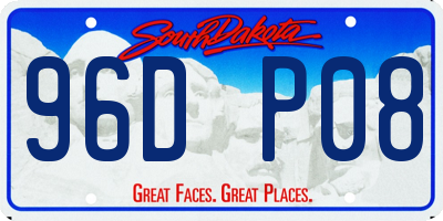 SD license plate 96DP08