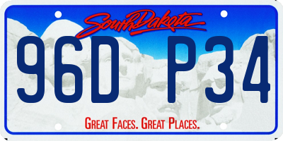 SD license plate 96DP34