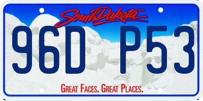 SD license plate 96DP53