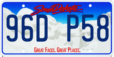 SD license plate 96DP58