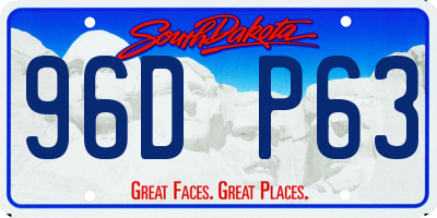 SD license plate 96DP63