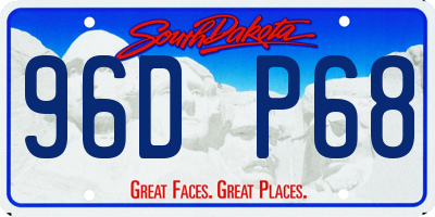 SD license plate 96DP68