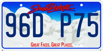 SD license plate 96DP75