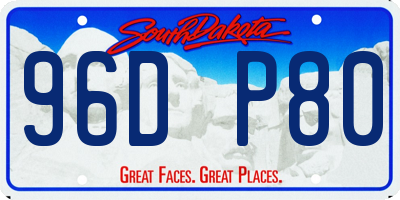 SD license plate 96DP80