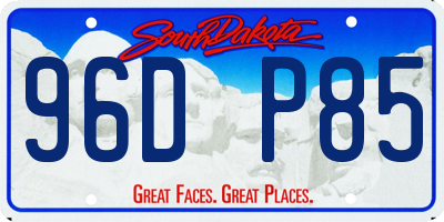 SD license plate 96DP85