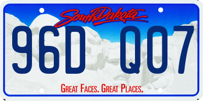 SD license plate 96DQ07