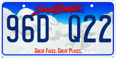 SD license plate 96DQ22