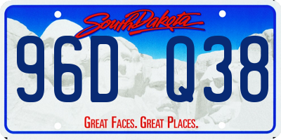 SD license plate 96DQ38