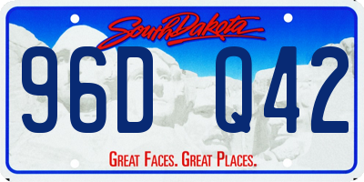 SD license plate 96DQ42