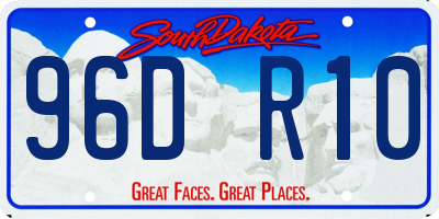 SD license plate 96DR10