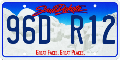 SD license plate 96DR12