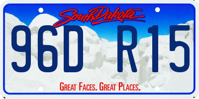 SD license plate 96DR15