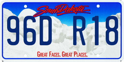 SD license plate 96DR18