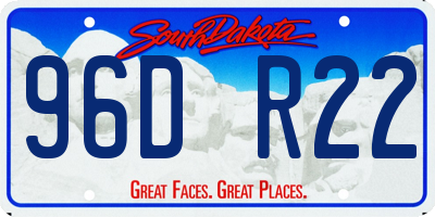 SD license plate 96DR22