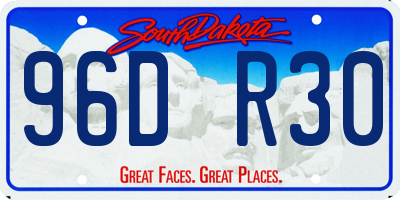SD license plate 96DR30