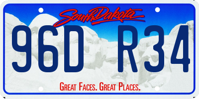 SD license plate 96DR34