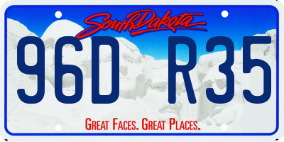 SD license plate 96DR35