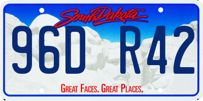 SD license plate 96DR42