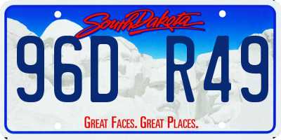 SD license plate 96DR49