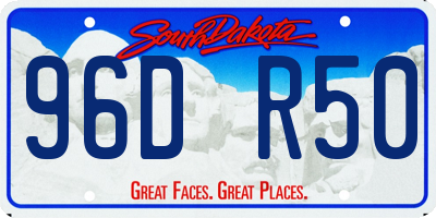 SD license plate 96DR50