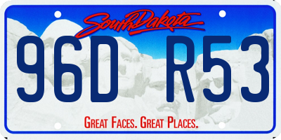 SD license plate 96DR53