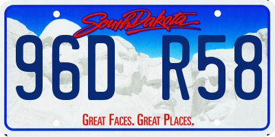 SD license plate 96DR58