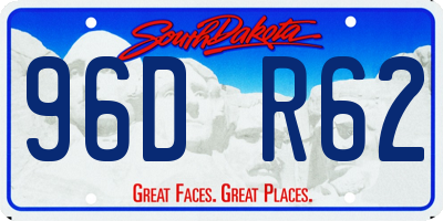 SD license plate 96DR62