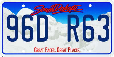 SD license plate 96DR63