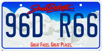 SD license plate 96DR66